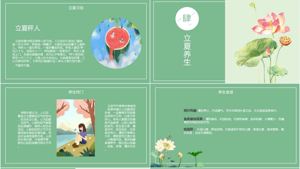 立夏节气特点PPT模板