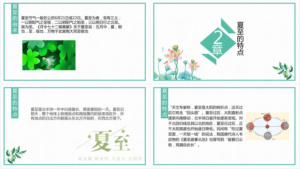 夏至节气的习俗介绍PPT模板 夏至节气的习俗介绍PPT模板