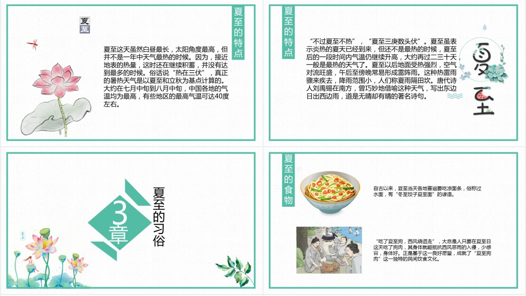 夏至节气的习俗介绍PPT模板 夏至节气的习俗介绍PPT模板