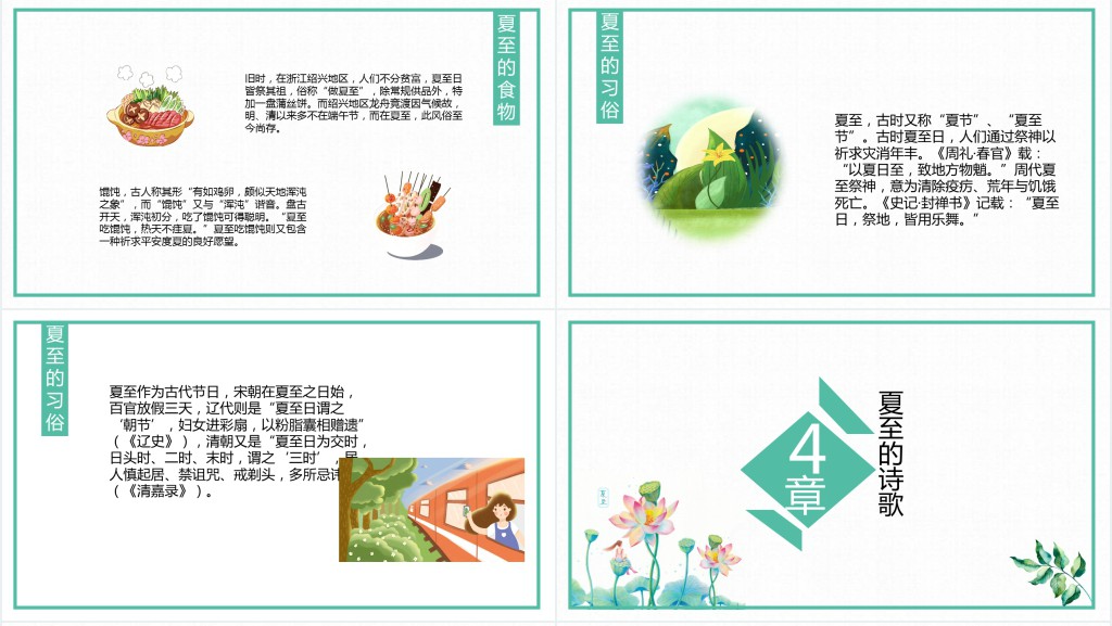 夏至节气的习俗介绍PPT模板 夏至节气的习俗介绍PPT模板