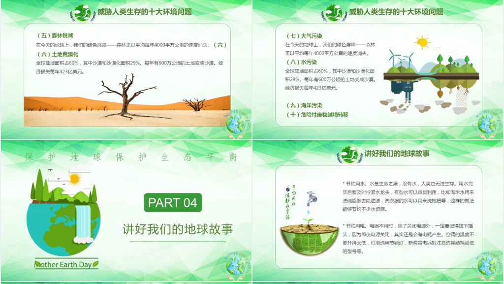 世界地球日生态文明保护PPT 世界地球日生态文明保护PPT