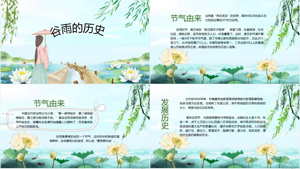 谷雨节气习俗特点PPT模板 谷雨节气习俗特点PPT模板