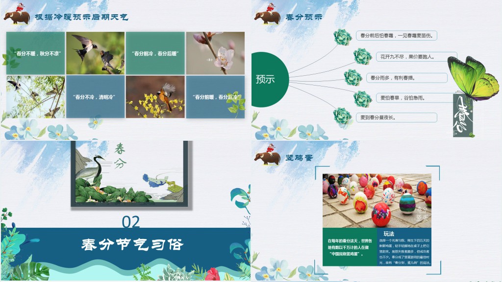 春分节气的由来和民俗PPT模板