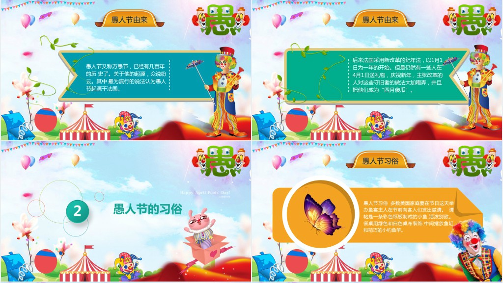 幼儿介绍愚人节的由来PPT模板 幼儿介绍愚人节的由来PPT模板