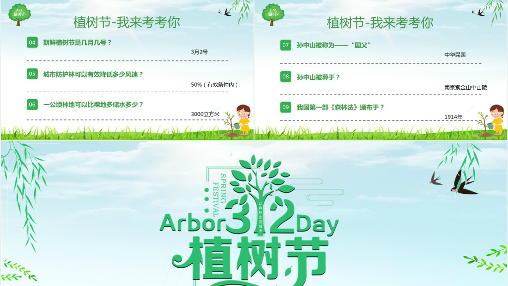 小学生植树节的由来简介PPT课件 小学生植树节的由来简介PPT课件