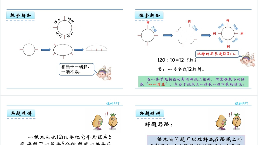 人教版五年级数学上册第7单元数学广角—植树问题PPT课件教案 人教版五年级数学上册第7单元数学广角—植树问题PPT课件教案