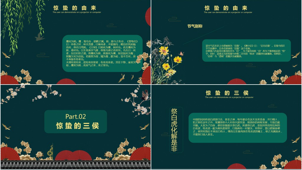 惊蛰节气的由来及习俗PPT模板 惊蛰节气的由来及习俗PPT模板