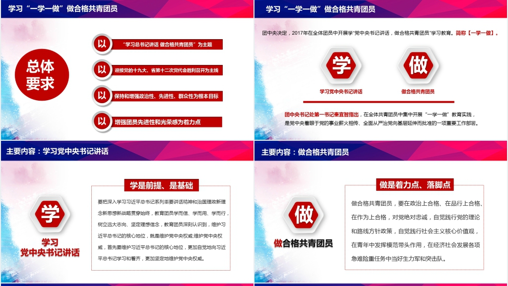 一学一做做合格团员PPT模板 一学一做做合格团员PPT模板