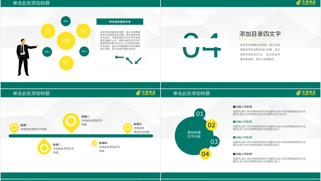 中国邮政银行专用年终工作总结PPT模板 中国邮政银行专用年终工作总结PPT模板