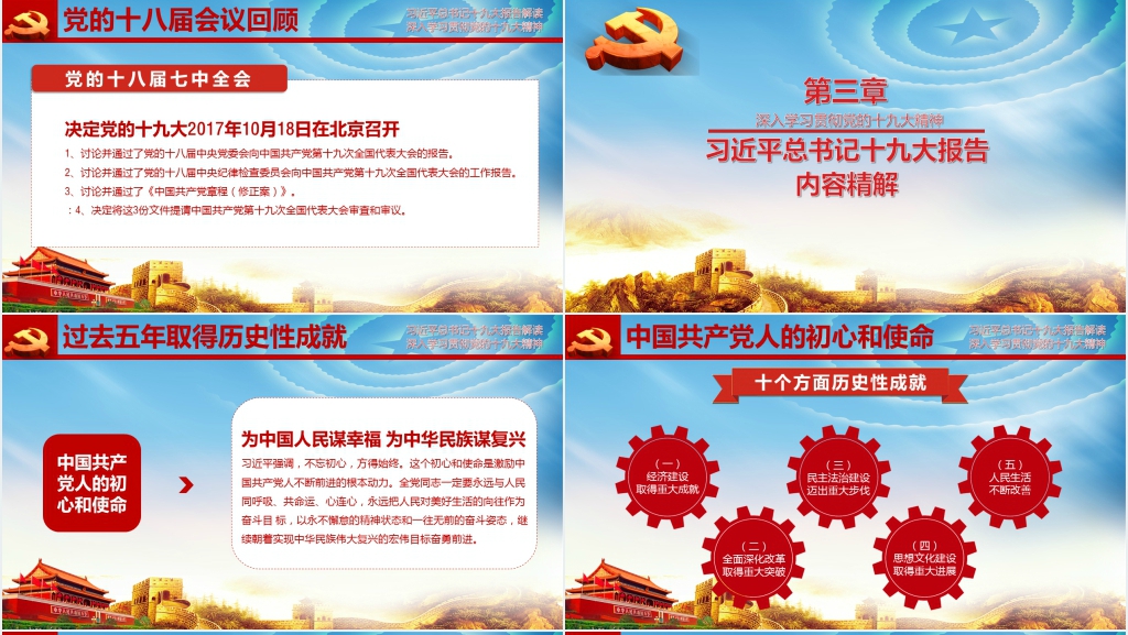 十九大报告讲解解读PPT 十九大报告讲解解读PPT