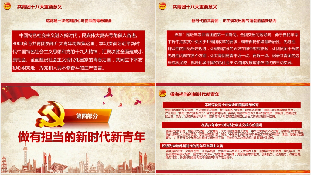 新时代共青团十八大会议解读PPT 新时代共青团十八大会议解读PPT