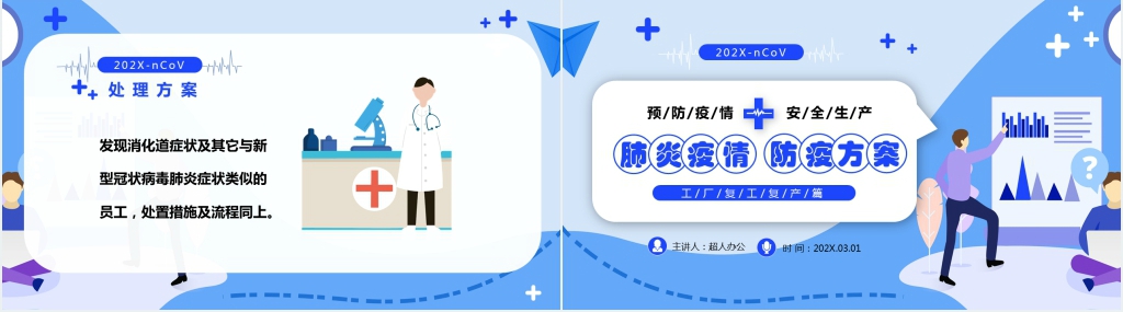 抗疫情促生产保安全工厂复工复产PPT模板 抗疫情促生产保安全工厂复工复产PPT模板