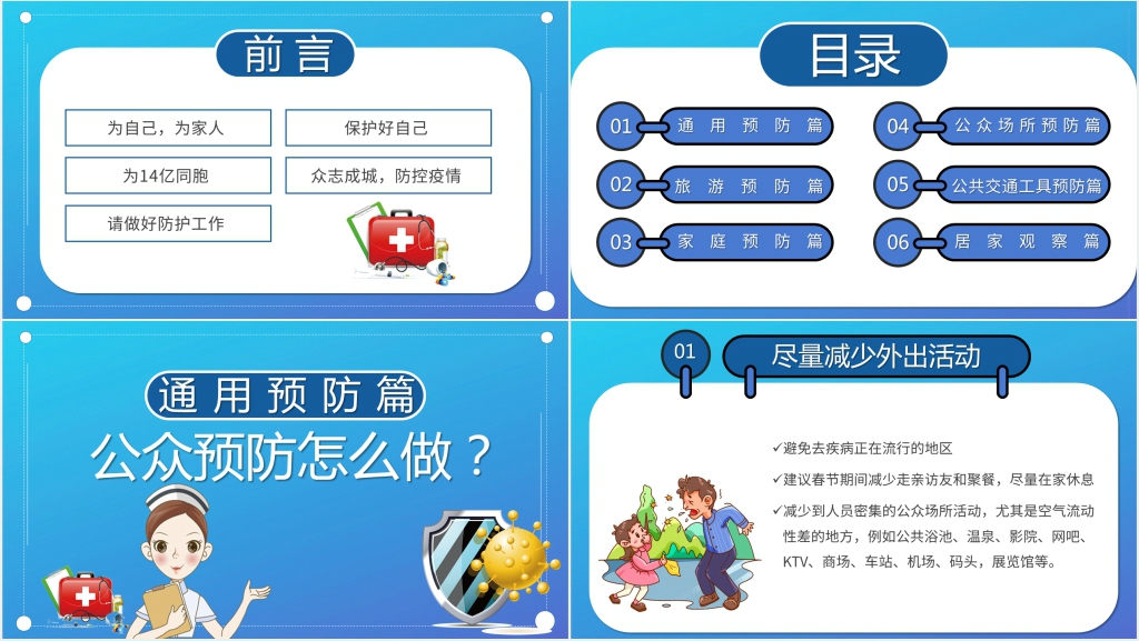 武汉新型冠状病毒预防篇PPT模板 武汉新型冠状病毒预防篇PPT模板