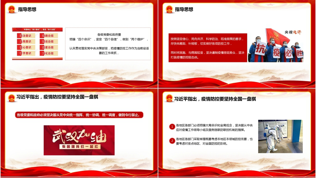 红色加强新型冠状病毒感染的肺炎疫情防控PPT模板 红色加强新型冠状病毒感染的肺炎疫情防控PPT模板