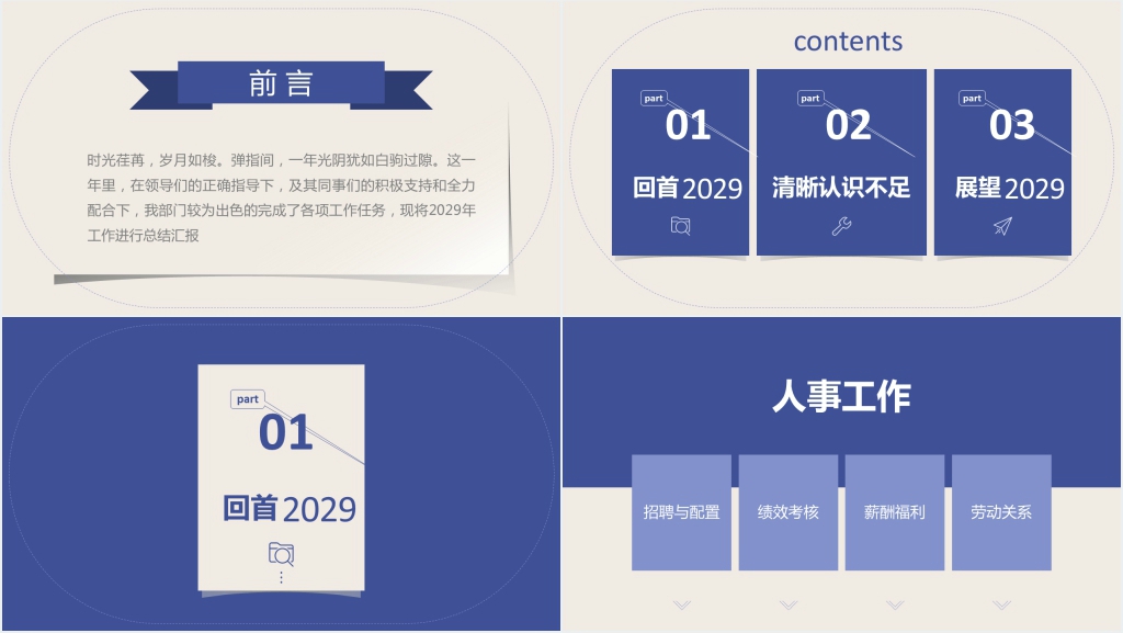 企业行政人事部年终工作总结来年计划PPT模板