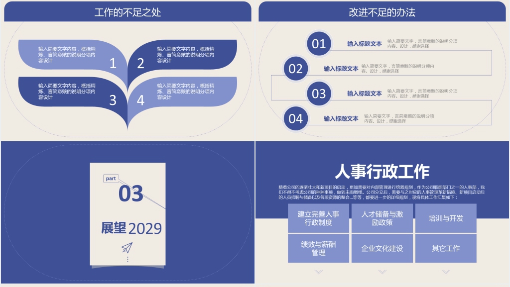 企业行政人事部年终工作总结来年计划PPT模板