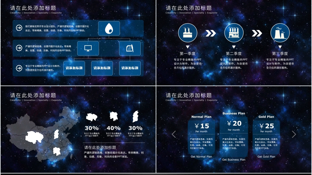 蓝色星空信息科技公司年终总结计划PPT模板 蓝色星空信息科技公司年终总结计划PPT模板