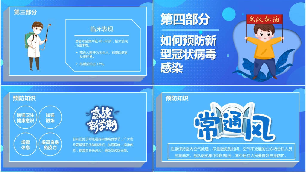 卡通风新冠肺炎预防措施班会PPT课件 卡通风新冠肺炎预防措施班会PPT课件