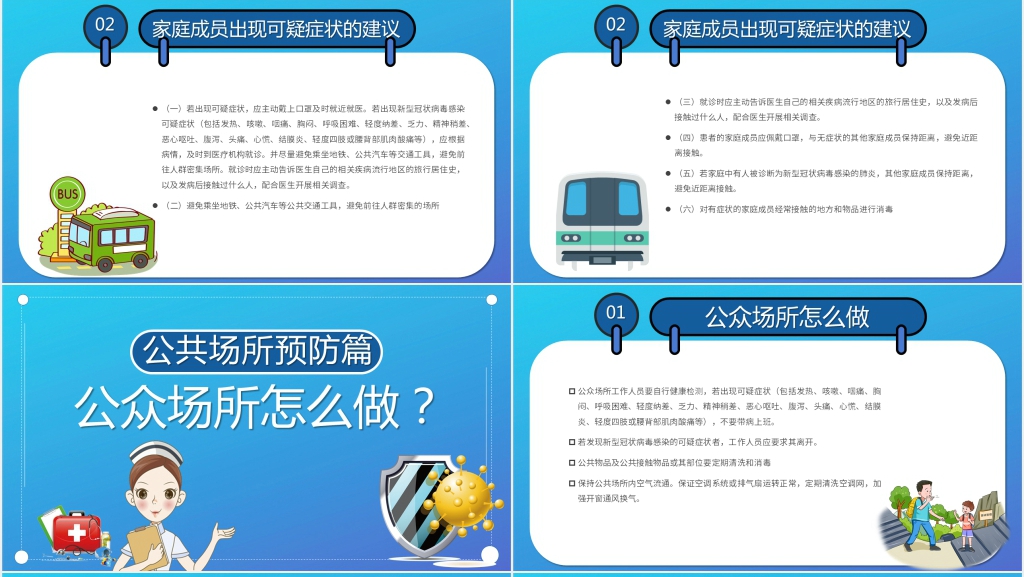 卡通风武汉新型冠状病毒PPT预防篇 卡通风武汉新型冠状病毒PPT预防篇