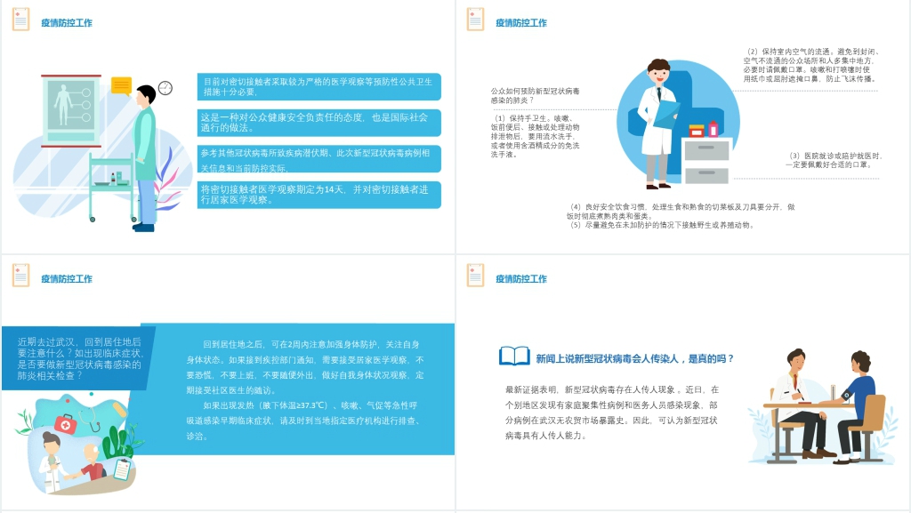 卡通风防控新型冠状病毒感染知识PPT模板 卡通风防控新型冠状病毒感染知识PPT模板