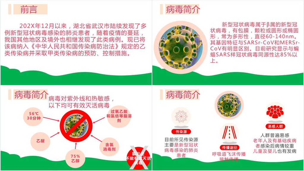 卡通风学校新冠肺炎疫情防护指南PPT模板 卡通风学校新冠肺炎疫情防护指南PPT模板