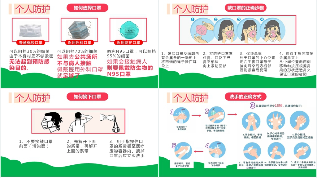 卡通风学校新冠肺炎疫情防护指南PPT模板 卡通风学校新冠肺炎疫情防护指南PPT模板