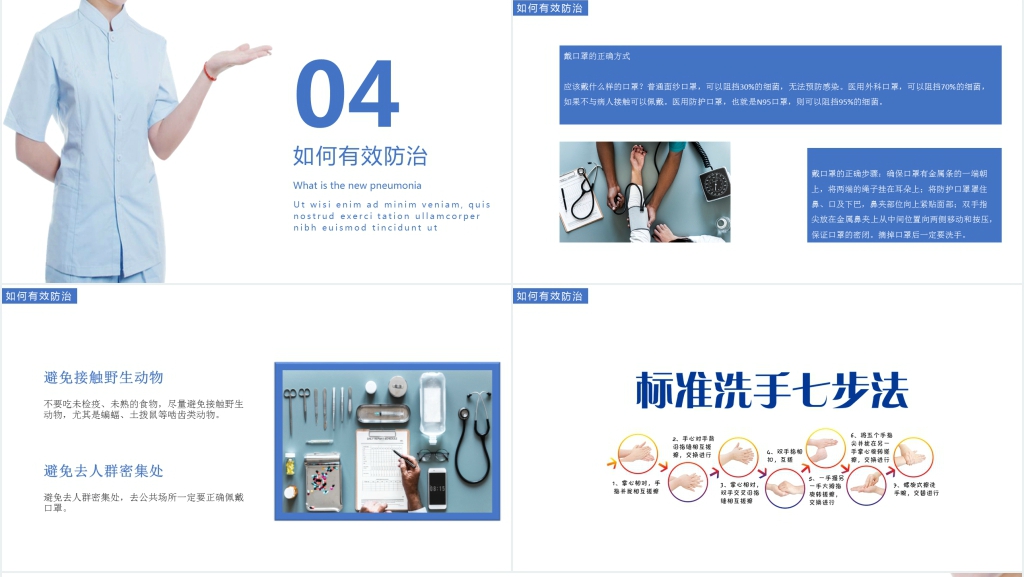 大学如何预防新型冠状病毒PPT模板 大学如何预防新型冠状病毒PPT模板