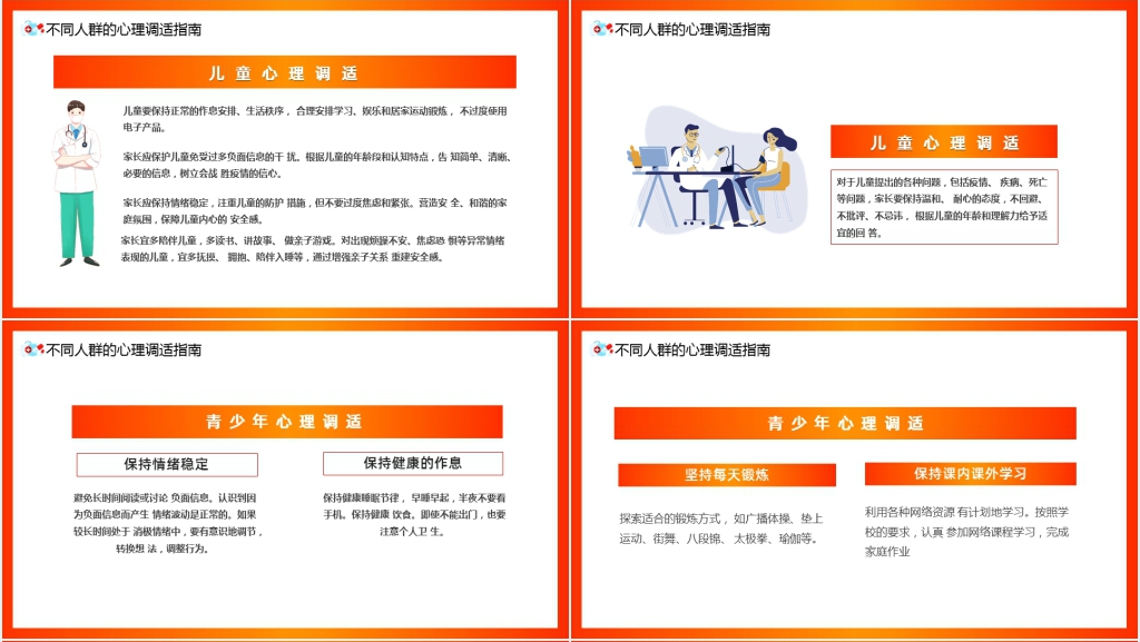 卡通风抗击新冠肺炎心理调适指南PPT模板 卡通风抗击新冠肺炎心理调适指南PPT模板