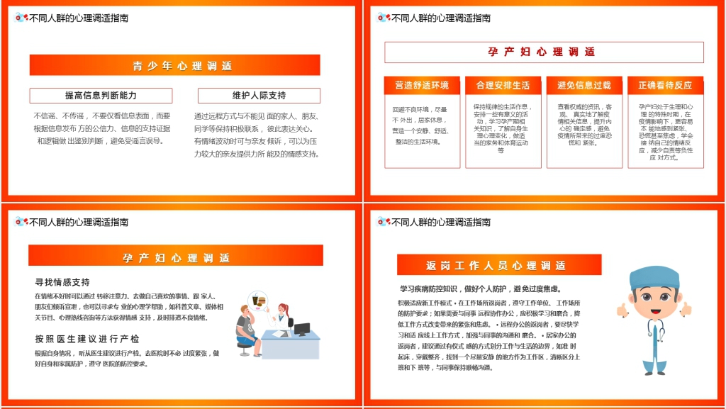 卡通风抗击新冠肺炎心理调适指南PPT模板 卡通风抗击新冠肺炎心理调适指南PPT模板