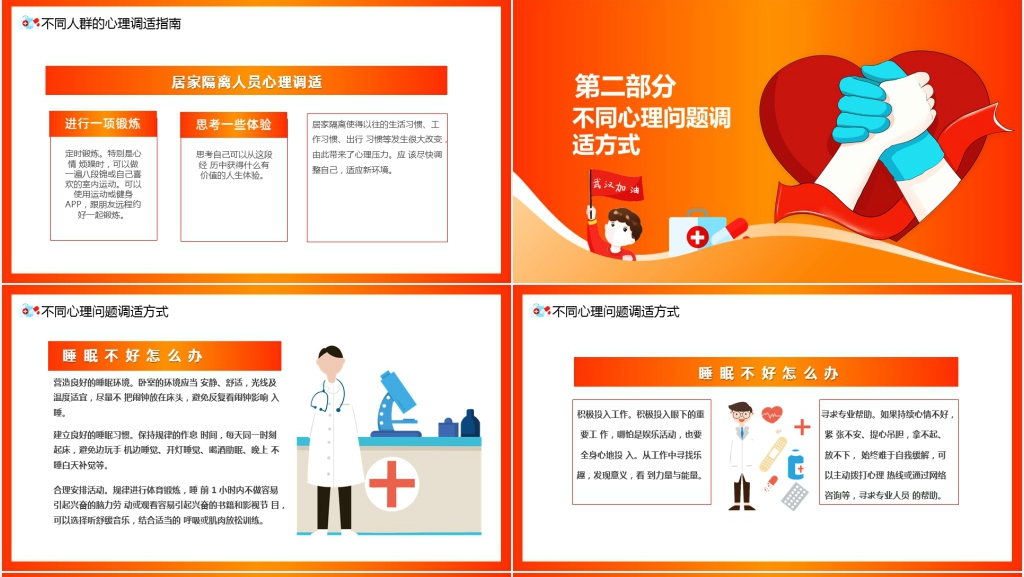 卡通风抗击新冠肺炎心理调适指南PPT模板 卡通风抗击新冠肺炎心理调适指南PPT模板