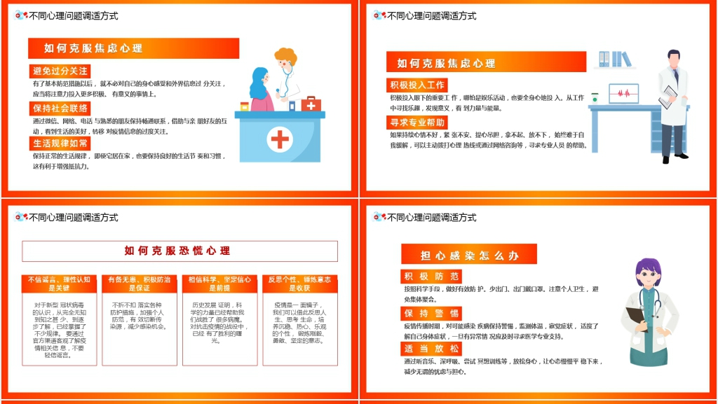 卡通风抗击新冠肺炎心理调适指南PPT模板 卡通风抗击新冠肺炎心理调适指南PPT模板