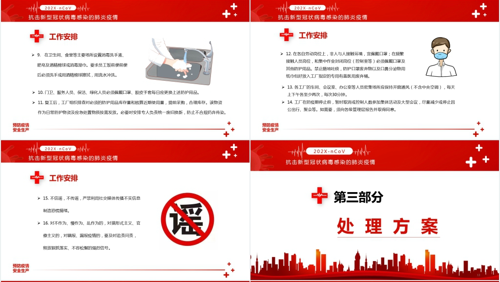 企业复工预防疫情防疫方案PPT模板 企业复工预防疫情防疫方案PPT模板