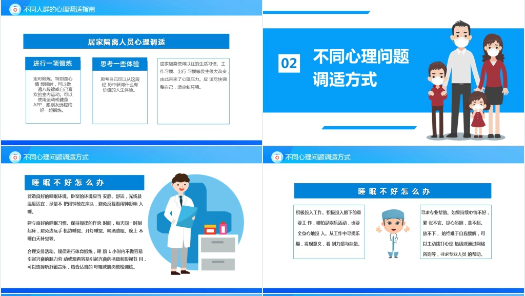 卡通风新型冠状病毒肺炎疫情心理调适指南PPT模板 卡通风新型冠状病毒肺炎疫情心理调适指南PPT模板