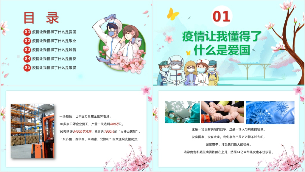 卡通风感恩疫情感言PPT课件 卡通风感恩疫情感言PPT课件