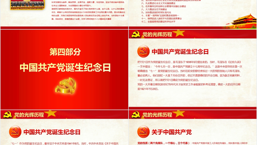 庆祝中国共产党建党节周年主题节日PPT范文 庆祝中国共产党建党节周年主题节日PPT范文