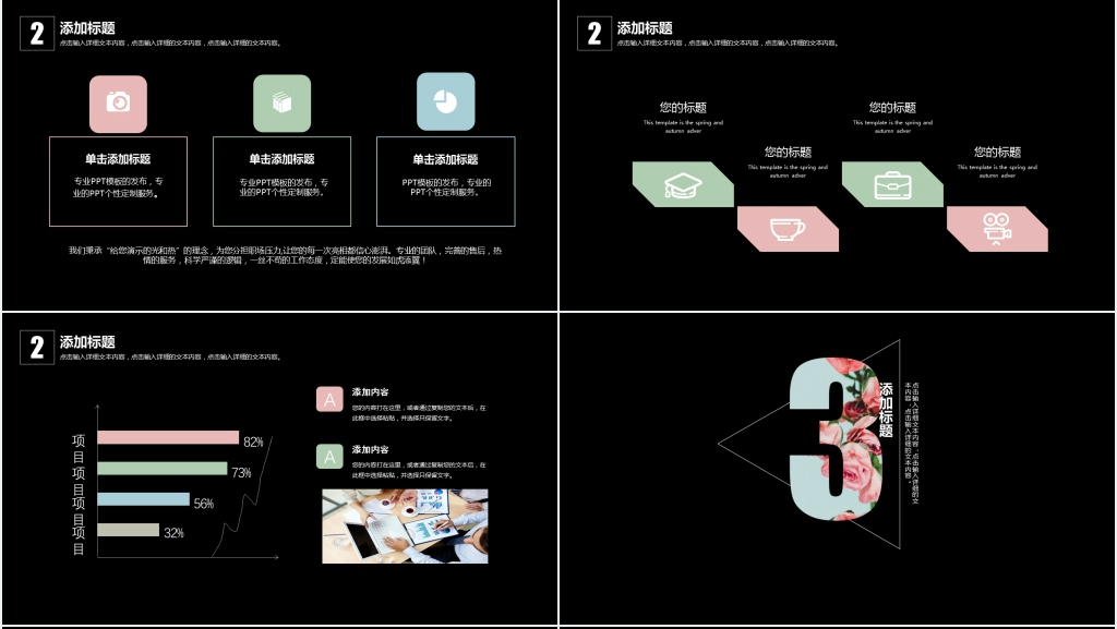 黑色设计年终工作总结PPT模板 黑色设计年终工作总结PPT模板