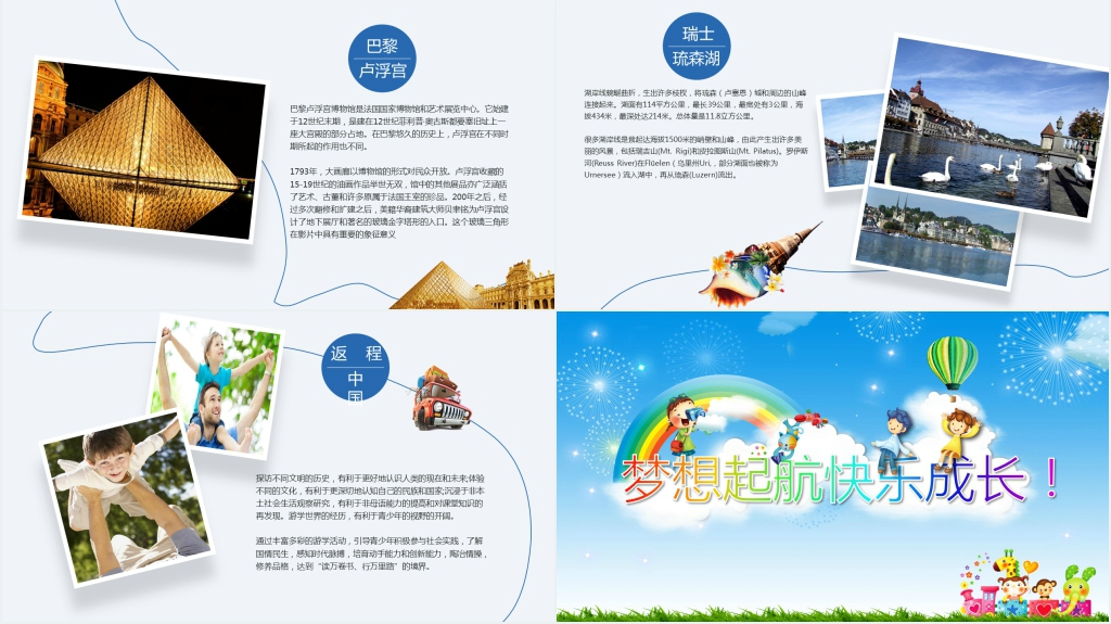 儿童暑假旅游相册PPT模板 儿童暑假旅游相册PPT模板