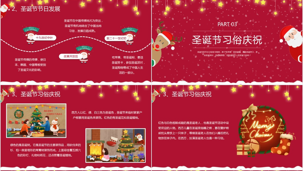 介绍圣诞节的发展PPT模板 介绍圣诞节的发展PPT模板