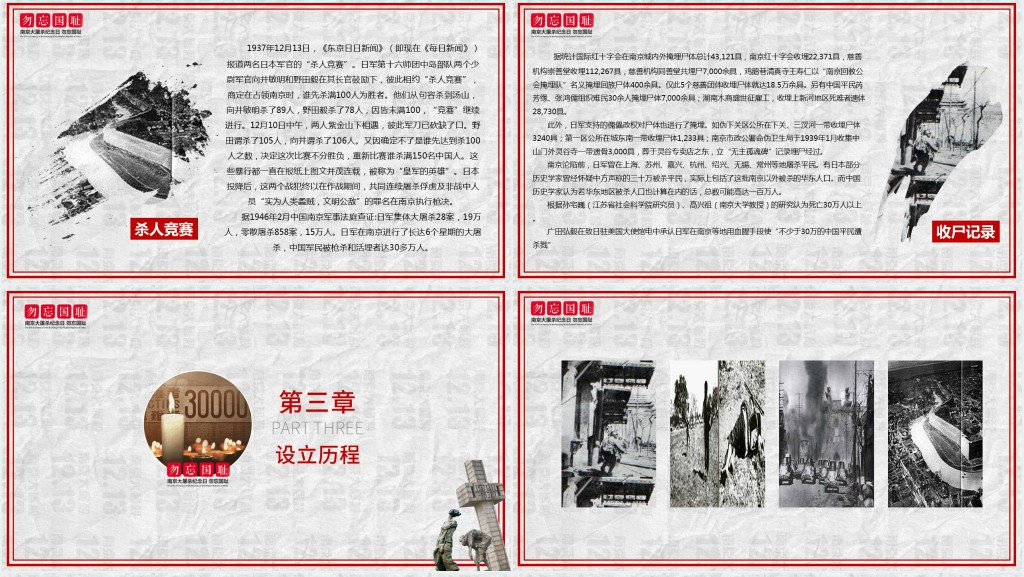 南京大屠杀纪念日勿忘国耻振兴中华主题PPT