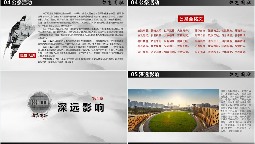 大屠杀死难者国家公祭日PPT模板 大屠杀死难者国家公祭日PPT模板