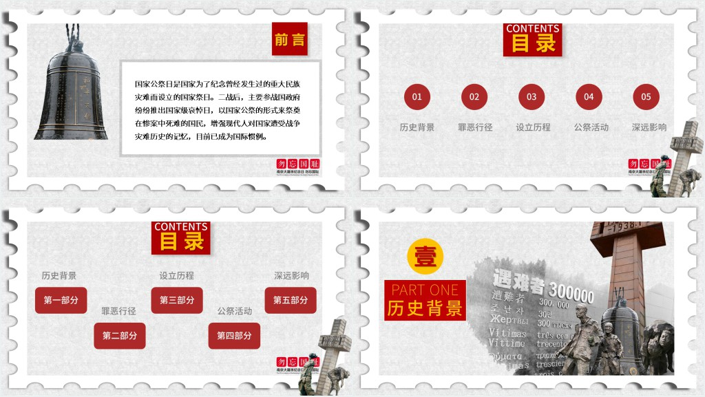 勿忘国耻主题班会PPT模板 勿忘国耻主题班会PPT模板