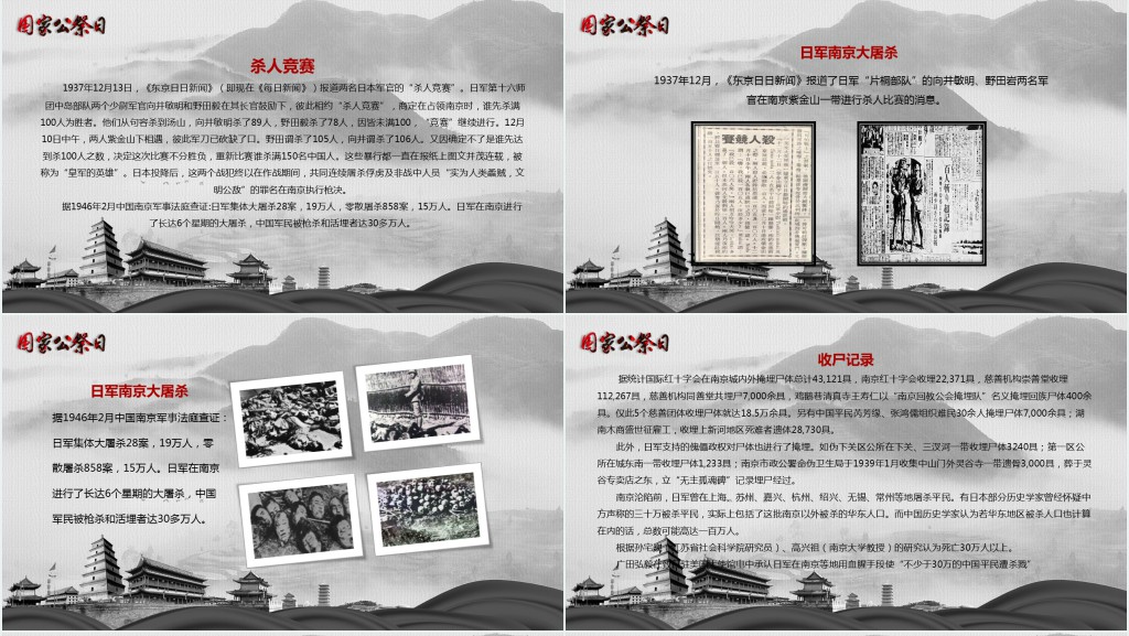 国家公祭日牢记历史勿忘国耻凝聚力量奋力拼搏PPT模板 国家公祭日牢记历史勿忘国耻凝聚力量奋力拼搏PPT模板