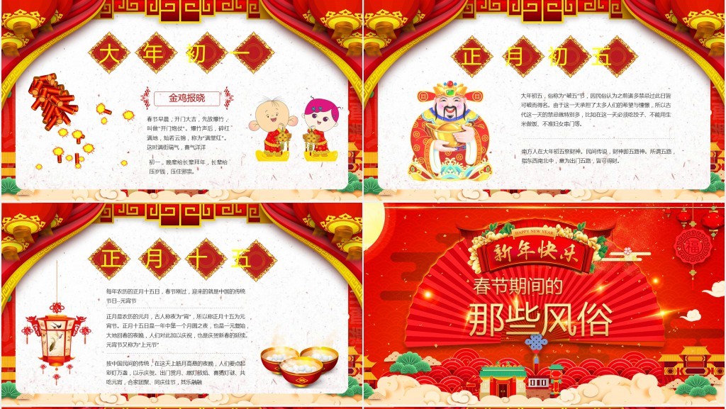 喜庆迎新春春节习俗介绍PPT课件 喜庆迎新春春节习俗介绍PPT课件