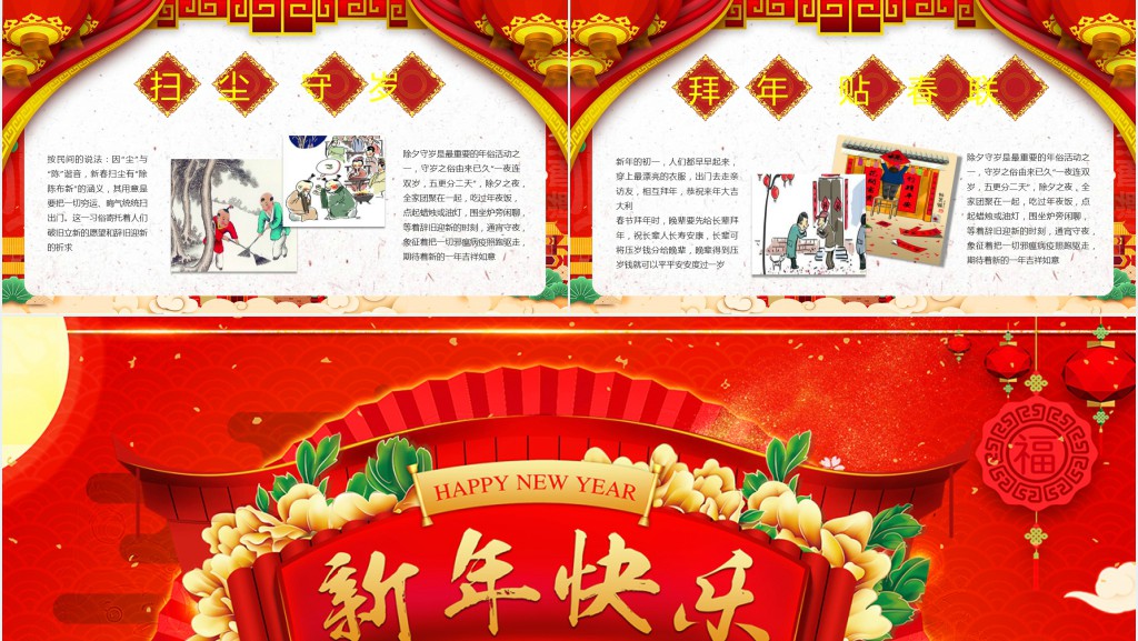 喜庆迎新春春节习俗介绍PPT课件 喜庆迎新春春节习俗介绍PPT课件
