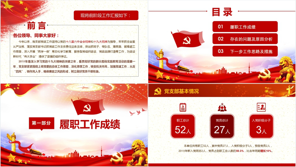 基础党员干部个人总结PPT范文 基础党员干部个人总结PPT范文