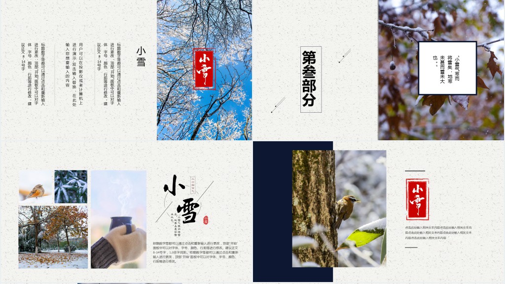 小雪节气活动策划汇报总结通用PPT模板 小雪节气活动策划汇报总结通用PPT模板
