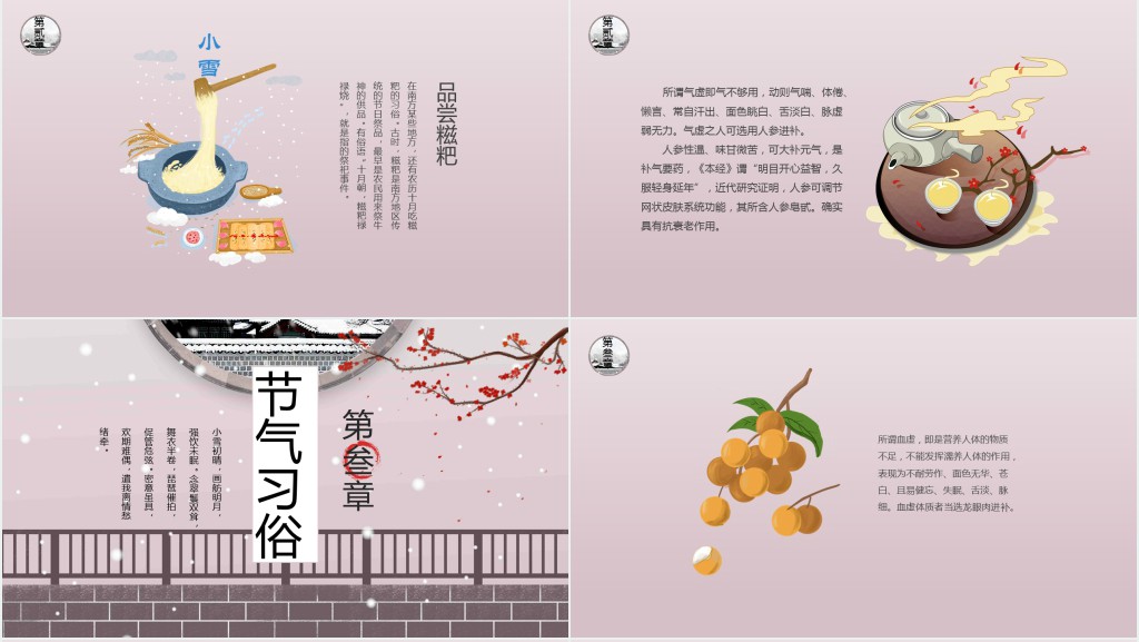 小雪节气详细介绍PPT模板 小雪节气详细介绍PPT模板