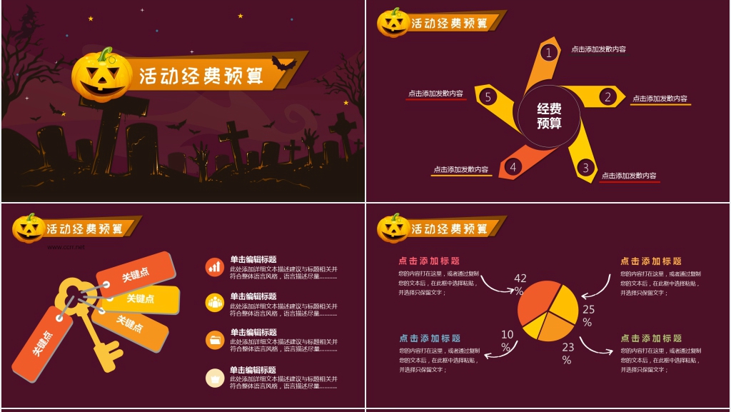适合万圣节之夜晚会策划计划PPT模板 适合万圣节之夜晚会策划计划PPT模板