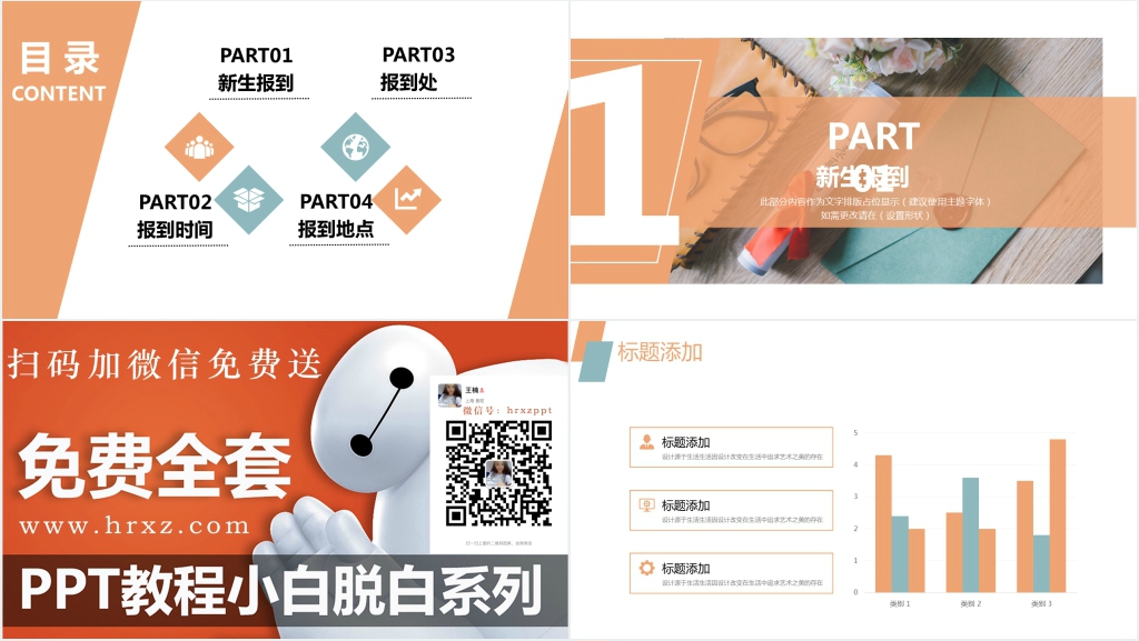 大一新生报到流程须知PPT模板