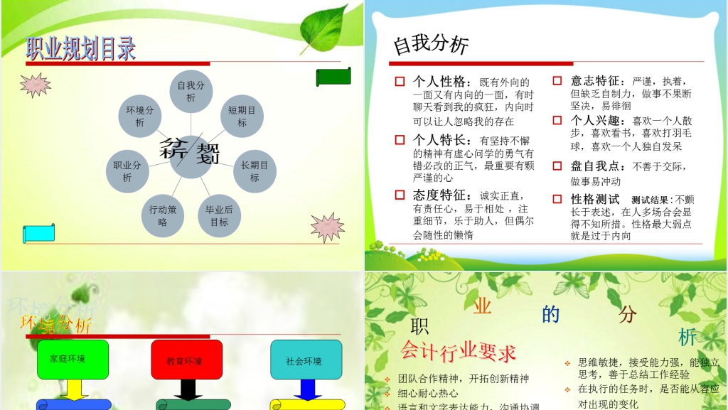会计电算化专业的职业规划PPT范文 会计电算化专业的职业规划PPT范文